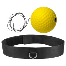 Bokstraining reflexballen voor beginners, set reflexballen voor snelheidsverbetering met verstelbare hoofdband, geel voor kinderen