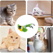 Interactive Cat Bird Toy with Fluttering Motion for Indoor Play and Touch Enrichment