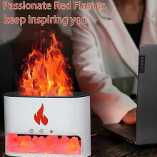 Color Flame Air Humidifiers With LED Night Light, Crystal Salt Rock Mist Sprayer, USB Plug, Essential Oils Diffuser for