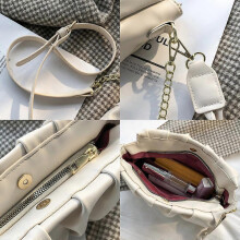 Sac bandoulière à bandoulière tressée, pochette de soirée en cuir souple pour femme avec chaîne métallique amovible, sac bandouliè
