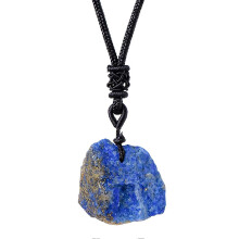 Halskette aus Lapislazuli – 20 g blauer Lapislazuli-Anhänger, handgewebter Naturschmuck für jeden Tag, ideales Geburtstagsgeschen
