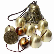 6-teiliges Windspiel-Set aus Metall, 50 cm hoch, zur Dekoration von drinnen und draußen, zum Aufhängen, Glückssymbol