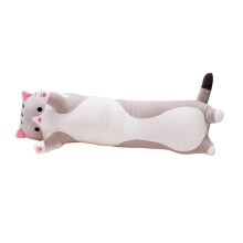 Niedliche, cartoonartige Katzenpuppe aus Plüsch, langes Dekokissen, dekoratives Geschenk