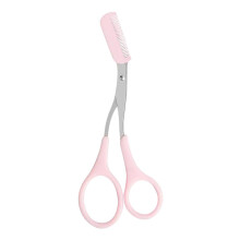 Augenbrauenschere, Edelstahl-Augenbrauenschere mit Kamm, ergonomischem Griffdesign und Sicherheitskammschutz, präzises Trimmen