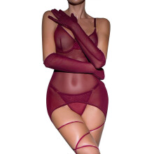 Nachthemden für Damen – Sexy, transparentes Dessous-Set mit Spitzenträgern in Rosa, elegante Damenunterwäsche, verschiedene Größe