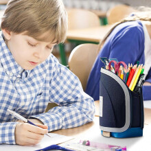 Grote multifunctionele pennenetui met standaard voor kerstartikelen, telescopische pennenhouder, pennenetui voor studenten, 2-in-1