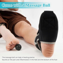 Férula nocturna unisex para fascitis plantar, soporte suave para el pie con correas ajustables y pelota de masaje para alivia