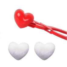Juguetes para hacer bolas de nieve con forma de corazón. Clip para hacer bolas de nieve con forma de corazón. Molde de arena