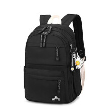Modern Black Backpack Multi-Compartment Lightweight Stylish Design Durable School Bag Casual Double-Strap Large Capacity for Teen Girl