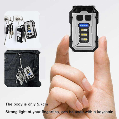 Multi-function Mini Keychain LED Flashlight USB Rechargeable Portable TorchU K 2