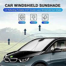 Solskærm til forrude til BMW i3 2014-2022 Solskærm til forrude Solskærmbeskytter Foldbar blokke UV-stråler Holder din bi