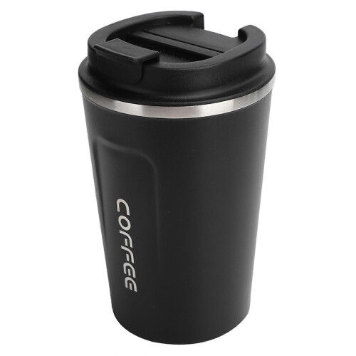 380ml Vacuum Mug DoubleLayer Stainless Steel Spill Proof Portable Car Coffee Cup(Black ) 2