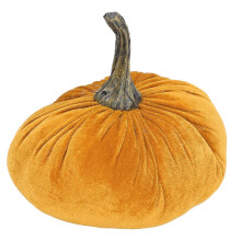 Tessuto a forma di zucca, piccolo e compatto, con steli intrecciati, decorazione autunnale per centrotavola, colore gial