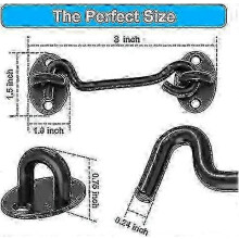 2 Pieces 3 Inch Stainless Steel Black Wind Hook Thickened Vintage Window Hook Accessories Door And Window Hook