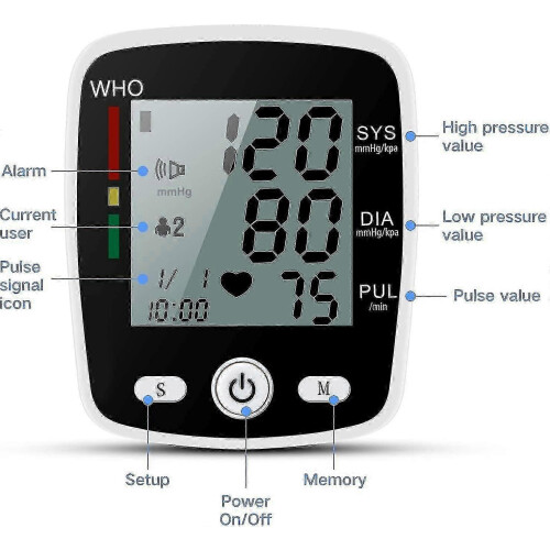 Automatic Wrist Blood Pressure Cuff – Irregular Heartbeat Detection with Portable Carrying Case (45-Second Readings)_MM 1