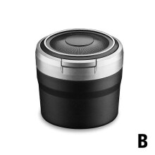 st. Flip Cover Mini askkopp med invändig LED-belysning ABS-skal i metall för bilbordsbruk