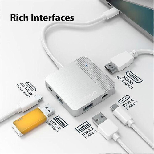 MAIWO KH1702 5 in 1 USB-C Hub USB 3.2 Gen2 PD 100W Fast Charging HD Adapter Expansion Dock 1