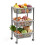 GEEZY GEEZY 3 Tier Vegetable Storage Rack Trolley on Wheels Kitchen Fruit Basket Organiser 1