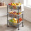 GEEZY GEEZY 3 Tier Vegetable Storage Rack Trolley on Wheels Kitchen Fruit Basket Organiser 2