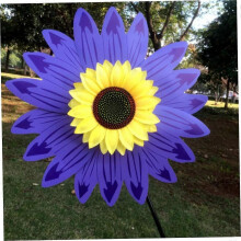 Juego de 3 campanillas de viento con girasoles para jardín - Adornos decorativos de girasoles con forma de molino de viento p