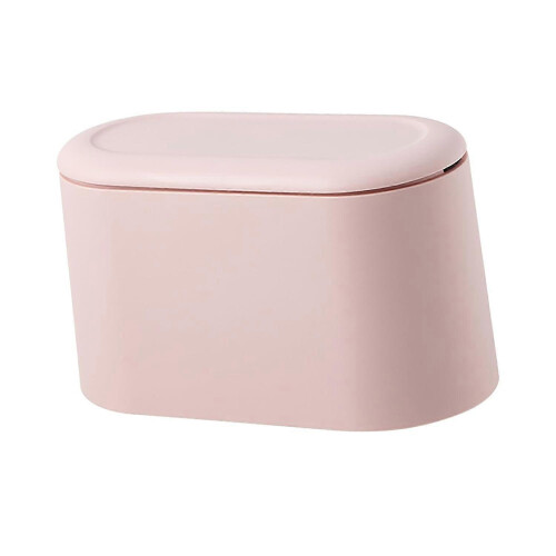 Mini Waste Bin, Universal Small PP Waste Bin for Office (Pink) 1