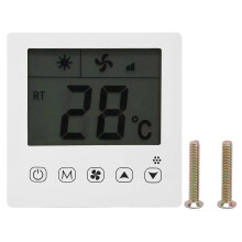 AC220V termostat med dubbel display och fläktkonvektortemperaturregulator för vatten-/golvvärme