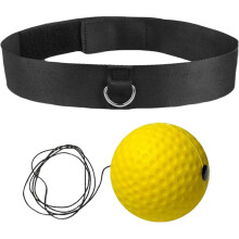 Bokstraining reflexballen voor beginners, set reflexballen voor snelheidsverbetering met verstelbare hoofdband, geel voor kinderen