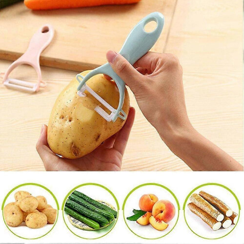 1 Pc Ceramic Peeler with Ergonomic Pp Handle Rotating Blade for Fruits Vegetables Kitchen Tool 1