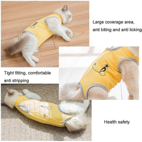 Cat Recovery Suit for Surgery, Professional Abdominal Wound Protector, Soft Stretchy Fabric, Size Medium 2