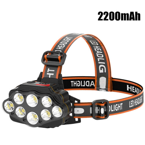 Headlamp Flashlight 8 Leds Bright USB Rechargeable Headlight with 2 Batterys 4 Light Modes Waterproof Head Lamp for Outd 1