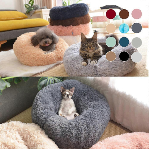 Soft Plush Round Pet Bed Cat Soft Bed Cat Bed for Cats Small Dogs 2