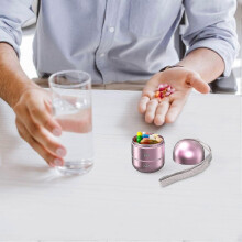 Organizador de pastillas apilable de aleación de aluminio, resistente a la humedad, para 7 días - Dispensador sin BPA, ideal