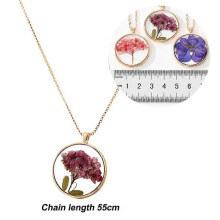 Collana con ciondolo a forma di girasole in resina con fiori secchi, collana girocollo per donne e ragazze - Stile 2