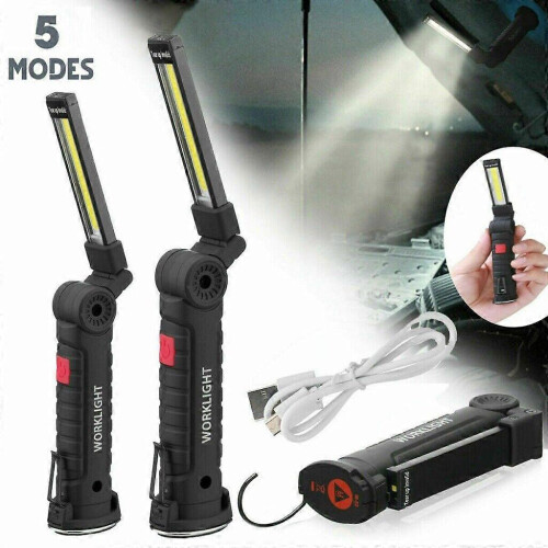 LED Work Lights with Magnetic Base, COB Light USB Rechargeable 360 Rotate 5 Modes Foldable Flashlight, Inspection Light Emergency Use 1