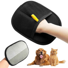 Double-Sided Grooming Gloves for Pets, Large Size Static Reduction Dog and Cat Hair Removal Gloves, Washable Material