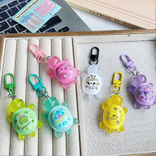 Llavero de tortuga estampado a color, adorno para bolso de moda, lindo regalo para tu mejor amiga, de resina.