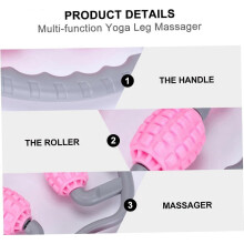Slimming Massager Leg Roller with Calf Roller Ball, ABS Material, Adjustable Pink Color, Muscle Relief for Legs and Calv