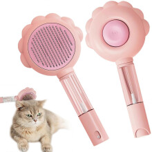 Kattborste med utlösningsknapp för innekatter, självrengörande och greppvänlig katthårborttagare för grooming
