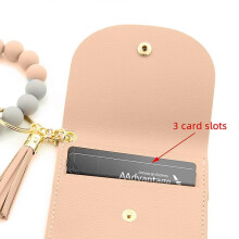 Portachiavi flessibile con perline in silicone, impermeabile, regolabile, con superficie liscia al tatto, dotato di anel