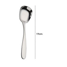 lulshou Stainless Steel Spoon Head Flat Bottom Spoon Dessert Spoon Rice Spoon