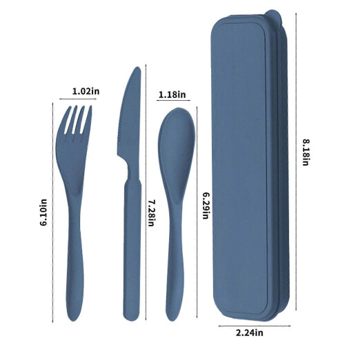 Yonrjhukm Wheats Straw Knife, Fork and Spoon Three Piece Set, Camping Out Convenient Tableware Set, Children Tableware G 2