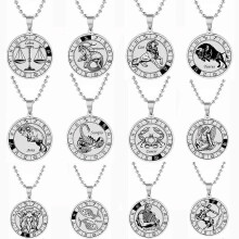 Zodiac Necklace Gift For Her, Lead Free Stainless Steel Constellation Pendant With Hypoallergenic Rhodium Plated Finish Minimalist Dain