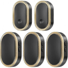 Black Friday Wireless Doorbell Set, Ip55 Waterproof Wireless Doorbell, Led Flashing, Range Of 300 Metres, 2 Transmitters + 3 Receivers, 36 Ringtones