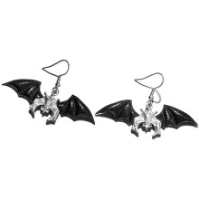 Halloween-Ohrringe mit Totenkopf, Schlüssel und Fledermausmotiv, Kürbis-Ohrhaken, Modeschmuck für Damen und Mädchen