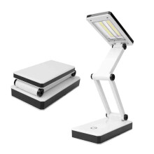 Folding LED Desk Lamp Bright Touch Control Reading Light Portable Compact White