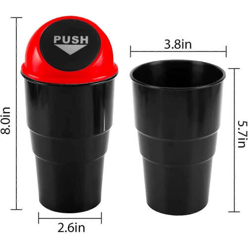 Mini Car Trash Can, Small Automatic Portable Trash Can with Lid, for Car Home Office 1