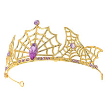 Couronne en toile d'araignée, accessoire de déguisement pour femme, fête d'Halloween, dorée, 1 pièce