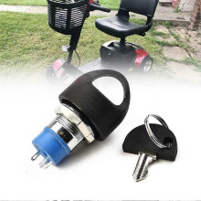 Ignition Switch with Key, Replacement Mobility Scooter Spare Start On/Off Ignition Switch with 2 Keys for Pride