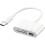 Type-C 3-in-1 kaartlezer OTG-adapter SD TF U-schijf wit 1