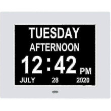 Extra Large Digital Day Clock Calendar Date Time Week Indicator Dementia Clock for Visual Use